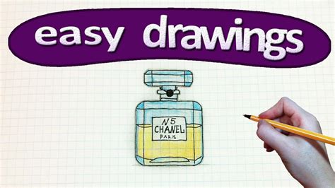 How to draw a Chanel perfume bottle / Easy drawings / drawings for beginners - YouTube