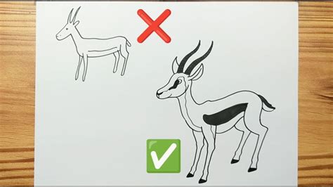 How to drawing A GAZELLE Easy - YouTube