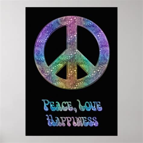 Peace Love Happiness Poster | Zazzle