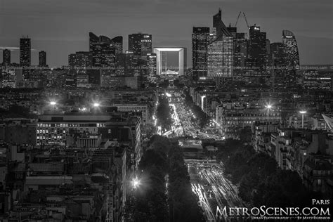 La Defense Skyline at night Black and White - Paris - MetroScenes.com ...