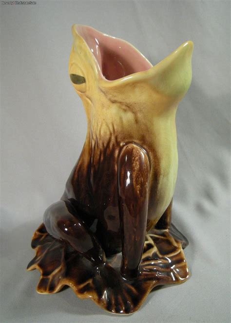 Beautiful Vintage Majolica Ceramic Frog Flower Vase | eBay