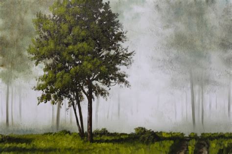 Misty Forest #1 In Oil - Green Misty Forest Oil Painting Lesson | Tim ...