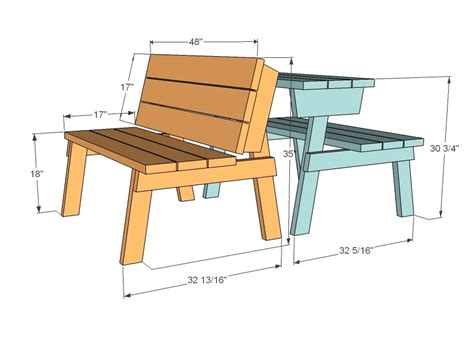 Plans for bench that converts to picnic table Bargain | Bench