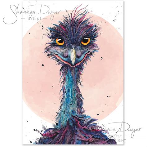 Edwina - Emu Greeting Card by Shannon Dwyer — Australian Geographic