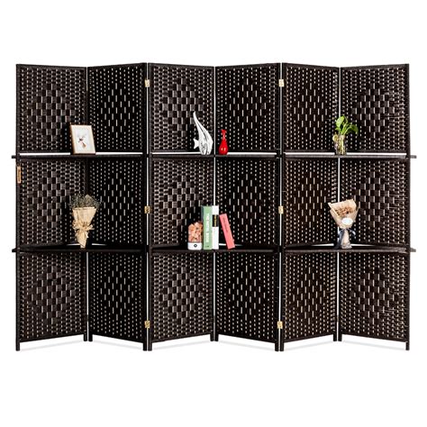 Ktaxon Heavy Duty Folding Woven Rattan Room Divider Screens, 6FT Tall Indoor Room Dividers and ...