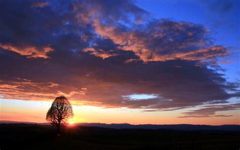 sunset, Clouds, Landscapes