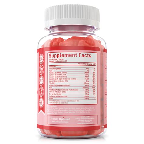 Hair Gummy Vitamins – Purely Optimal Nutrition