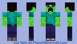 2nd stage of creeper virus. Minecraft Skin