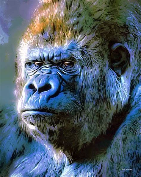 Gorilla Portrait Digital Art by Scott Wallace