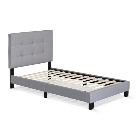 Furinno Laval Button Tufted Bed Frame, 12PC Slat Style, Glacier, Twin - Walmart.com