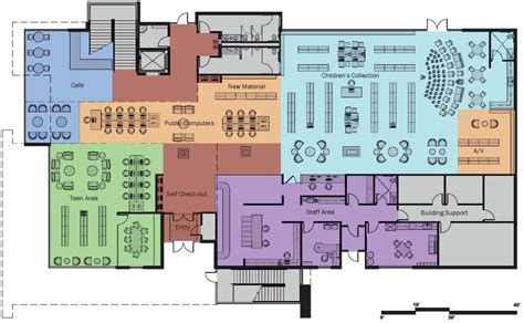 02_First Floor Plan Public Library Architecture, Public Library Design, Kids Library, Education ...