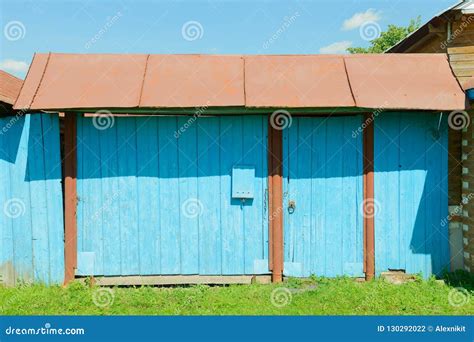 Old Wooden Gate Painted with Blue Paint Stock Photo - Image of paint ...