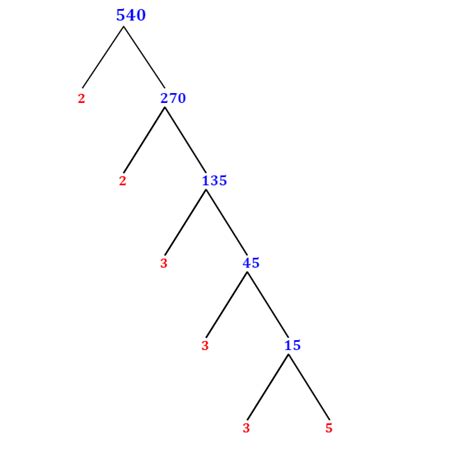 Prime Factorization of 540 with a Factor Tree - MathOnDemand.com