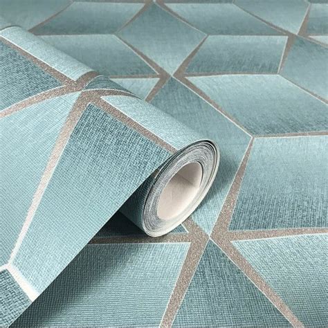 3D Geo Teal | Geometric wallpaper teal, Teal wallpaper, Copper wallpaper