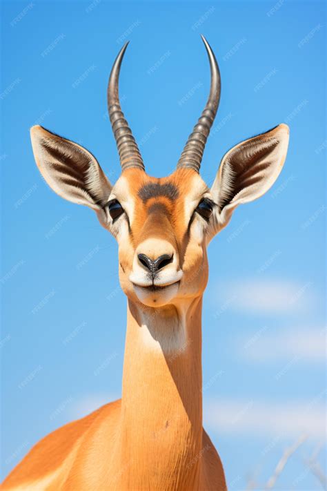 Premium AI Image | a gazelle with large horns standing in the grass