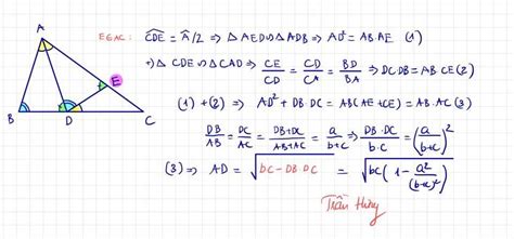 Công thức tính độ dài đường phân giác (trong) của tam giác - Toán Học Việt Nam