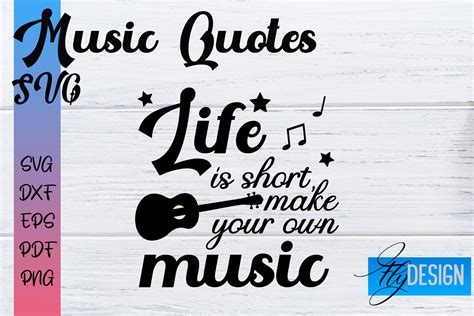 Music Quotes SVG | Funny Music Sayings By Fly Design | TheHungryJPEG