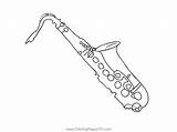 Coloring Pages Saxophone sketch template