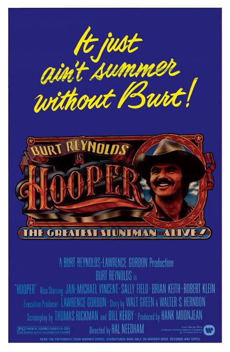 a movie poster for the film hooper with an image of a man wearing a cowboy hat