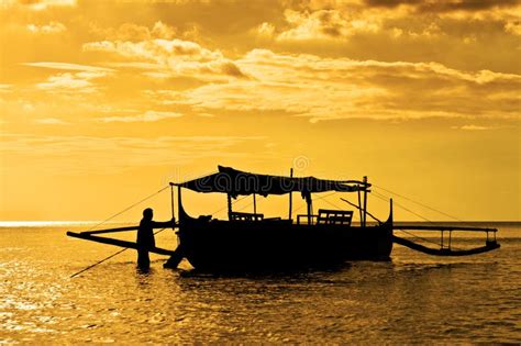 Banca boat stock image. Image of sand, philippines, blue - 21851979