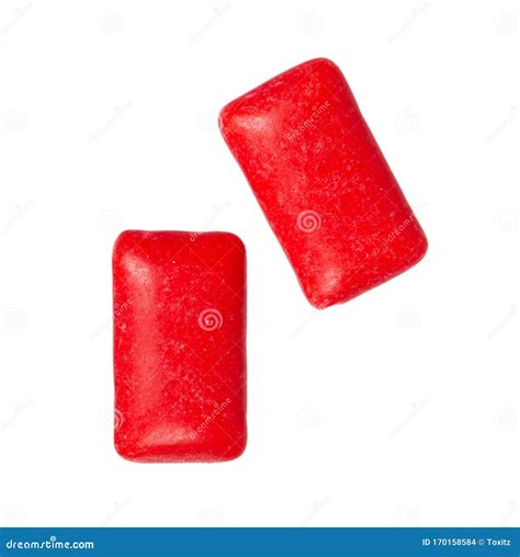 Red Bubble Gum. Isolated on White Background Stock Photo - Image of ...