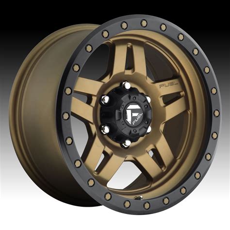 Fuel Anza D583 Matte Bronze w/ Black Ring Custom Truck Wheels Rims ...