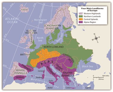 Europe Peninsulas Map