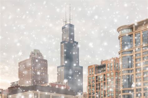 Chicago Winter Skyline Snow Stock Photos, Pictures & Royalty-Free ...