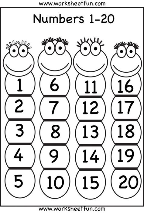 Free Numbers Printables 1 To 20