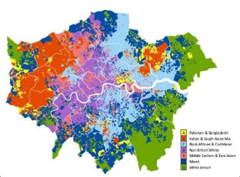 Ethnic diversity map of London. Source: The Time Out London blog (20 ...