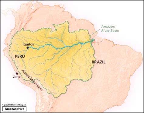 Amazon River Map [South America Amazon River Map]