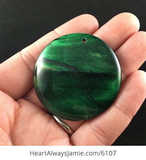 Round Green Tiger Eye Stone Jewelry Pendant #iNfnxZDKwDw