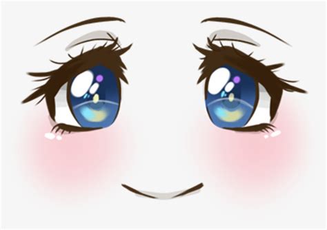 Cute Face Smile Blush Blueeyes Anime Animegirl Manga - Anime Eyes Transparent - Free Transparent ...