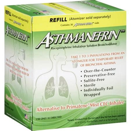 Asthmanefrin Racepinephrine Inhalation Solution Bronchodilator Refill Vials, 30 count - Walmart.com