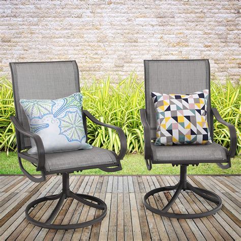 Swivel Patio Chairs Set of 4 Metal Rocker Chair Outdoor Garden Furniture Brown | eBay