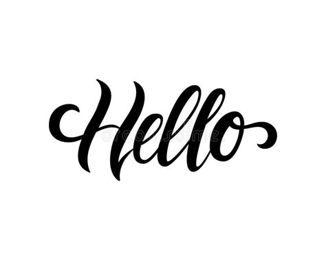 Hello. Hand Drawn Calligraphy and Brush Pen Lettering. Design for Holiday Greeting Card and ...