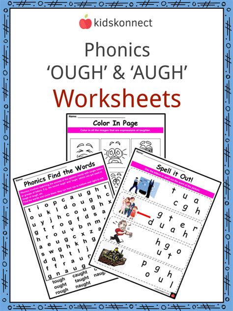 Phonics ‘OUGH’ & ‘AUGH’ Sound Worksheets & Activities | KidsKonnect Consonant Clusters ...