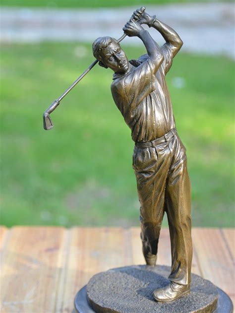 bronze statue of male golf movement decoration works of art Home ...