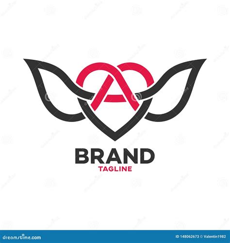 Modern Heart and Wings Logo Stock Vector - Illustration of design, sizes: 148062673