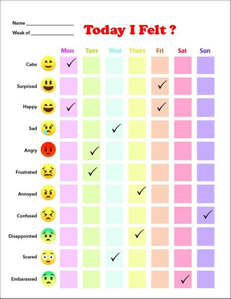 Emotion Tracker Printable - Printable Word Searches