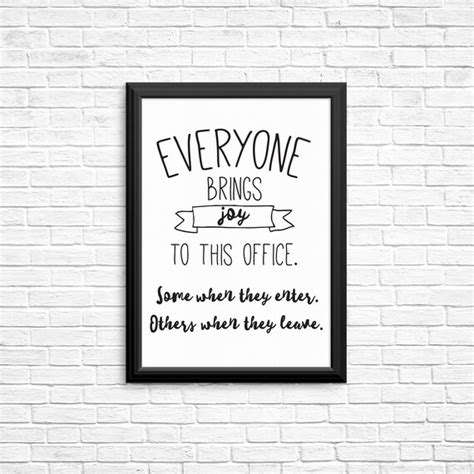 Funny Office Art Office Wall Art Everyone Brings Joy to - Etsy