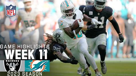 Las Vegas Raiders vs. Miami Dolphins Game Highlights | NFL 2023 Week 11 ...