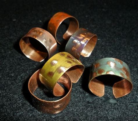 Hammered copper ring heat oxidized copper jewelry by Dawily, $10.00 | Copper rings, Copper ...