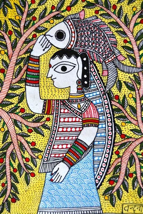 A painting by Vandana Karna of Ranti (Bihar), Bharni style | Madhubani painting, Indian folk art ...