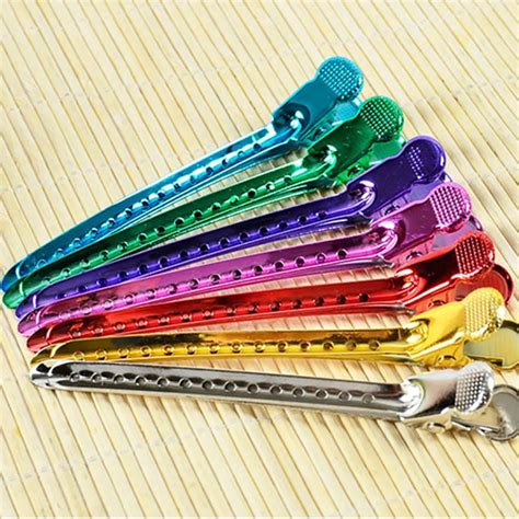 12pcs steel Crocodile Professional Hairdressing Salon Section Barber ...