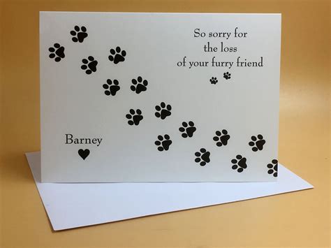 Pet Sympathy Card, Pet Loss, Pet Death, Personalised, Dog Sympathy Card, Cat Sympathy Card, Pet ...