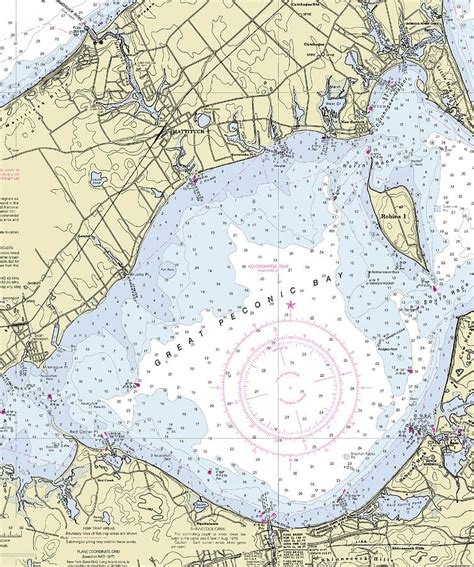 Great Peconic Bay New York Nautical Chart Digital Art by Bret Johnstad - Fine Art America