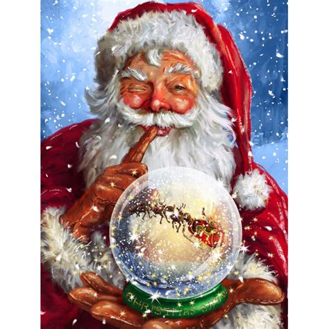 Christmas Magic Ball Santa Claus 5D Diamond Painting - 5diamondpainting ...