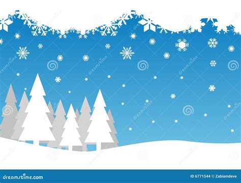 Snow falling on the trees stock vector. Illustration of blue - 6771544