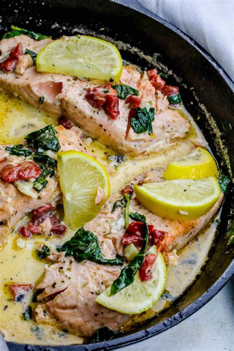 One Pot Creamy Lemon Salmon Florentine Recipe